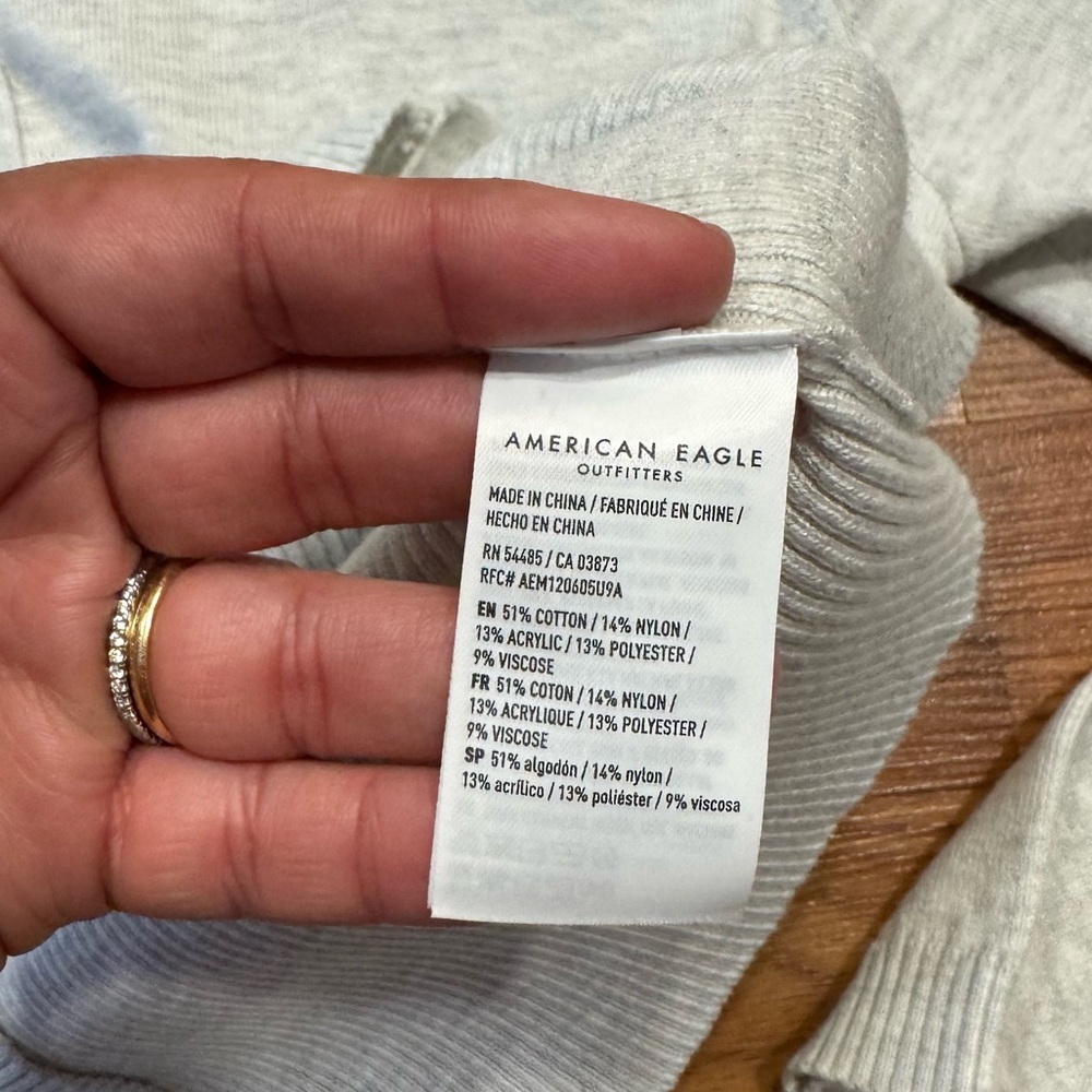 American Eagle Light Gray Button-Front Cardigan - image 3